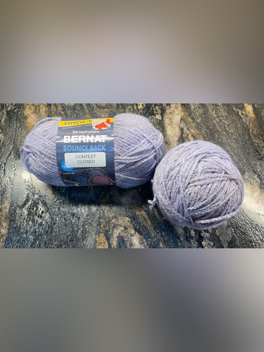 Bernat Bounce Back Lavender Yarn - Soft Purple Skein